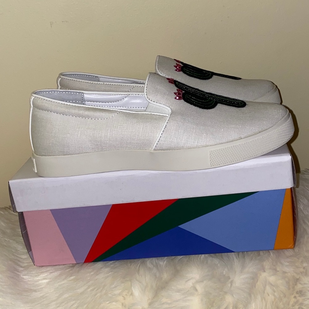 Katy Perry Cactus Sequins Slip-on Sneakers  Size 7.5 White - Picture 6 of 10